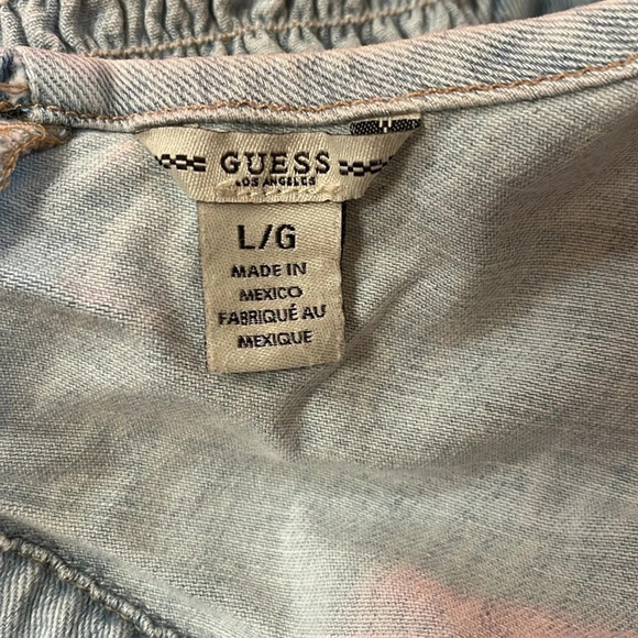NWT! Women’s Guess light wash jean halter top, Large - Picture 5 of 6